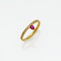 Gold Engagement Ring With Ruby & Diamond