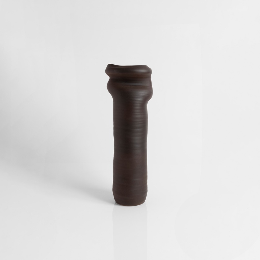 Ceramic vase with an asymmetrical cylindrical shape (medium size)