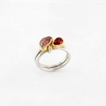Beautiful Ring With Pink Tourmalines & Diamond