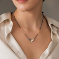 Beautiful Necklace in Silver & Gold with Aquamarine & Topaz