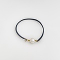 Silver and gold bracelet with freshwater pearl