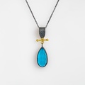 Necklace with turquoise doublet stone
