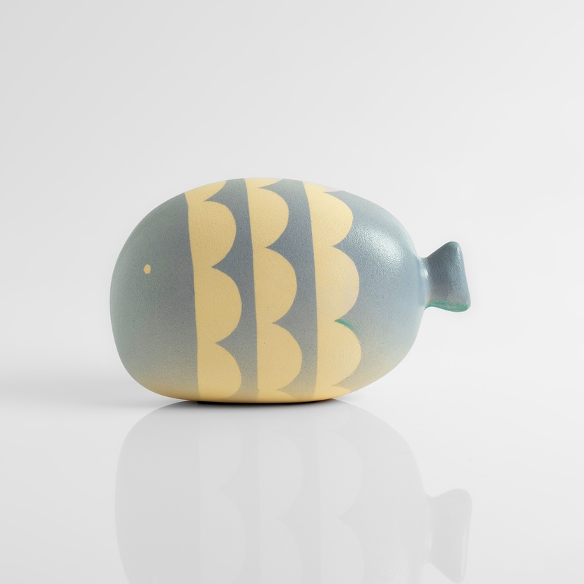 Turquoise fish with a geometric pattern (large size)
