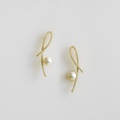Gold-plated earrings with pearls and zircon