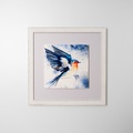 Wall piece with blue bird
