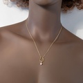 Necklace in gold-plated silver with pearl and zircon