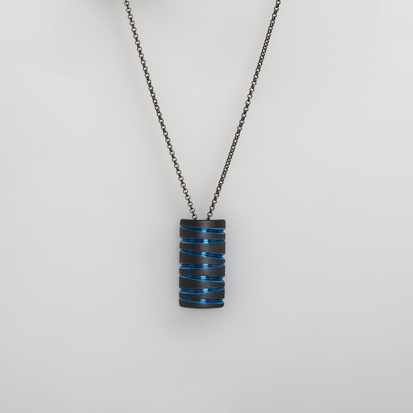 Remarkable Pendant in Black & Blue Titanium