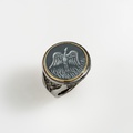 Exquisite "Phoenix" Ring with Engraved Hematite