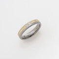 Titanium Wedding Ring With Rose Gold & Brilliant-Cut Diamonds