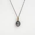 "Owl" Necklace with Engraved Quartz & Topaz