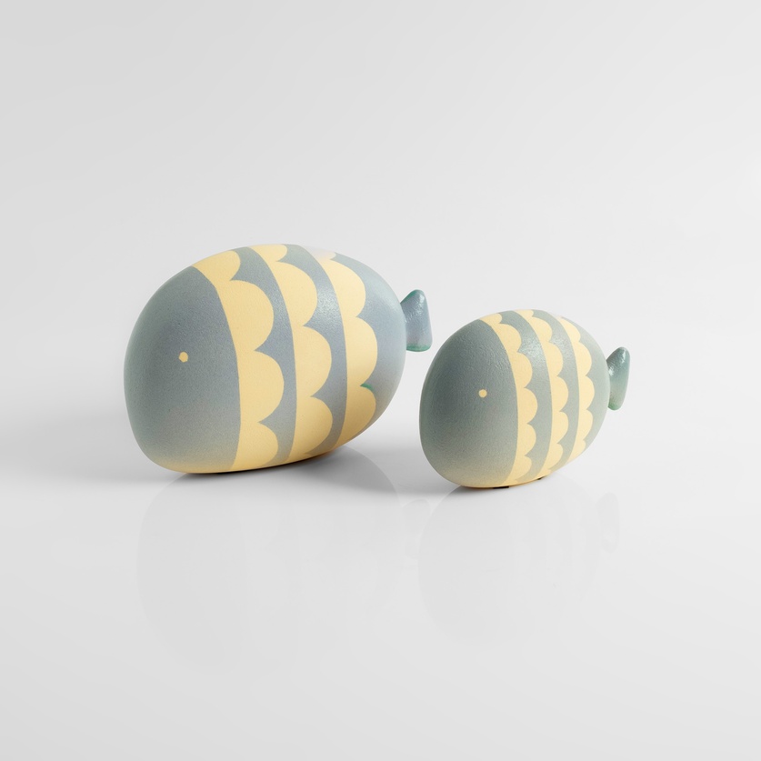 Turquoise fish with a geometric pattern (small size)