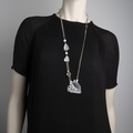 One-of-a-kind necklace with quartz, topaz and pearls
