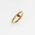 Gold Engagement Ring With Ruby & Diamond