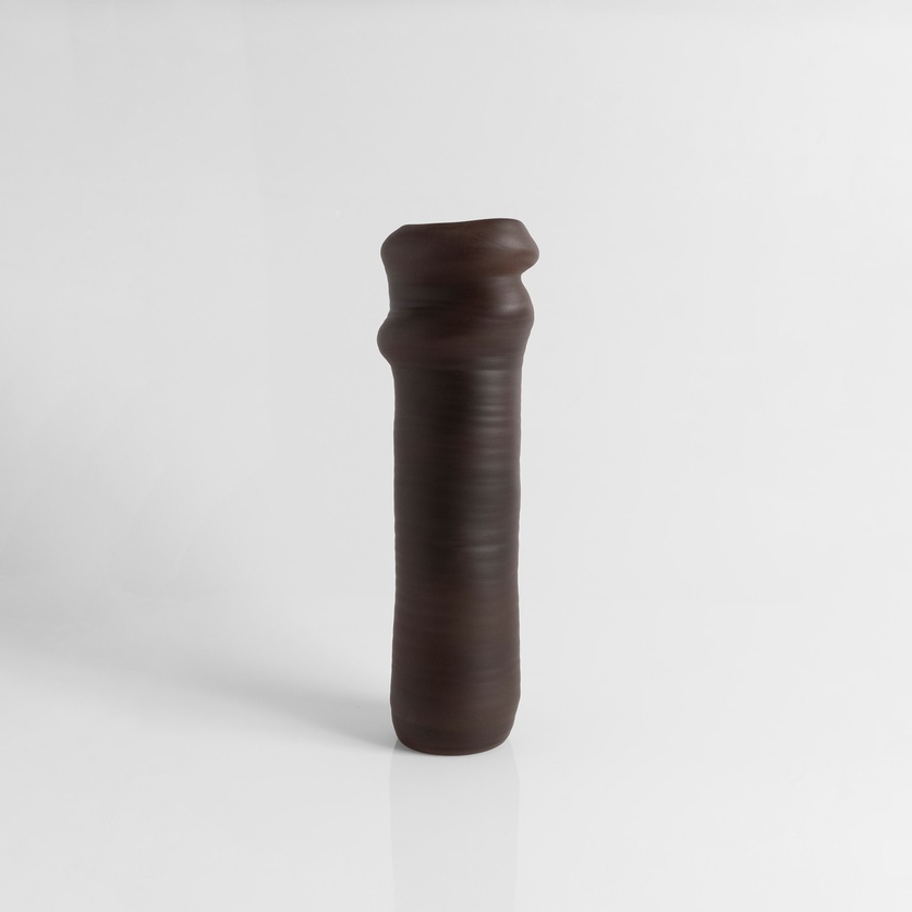 Ceramic vase with an asymmetrical cylindrical shape (medium size)