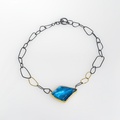 Exquisite necklace with blue topaz