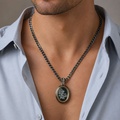 "Eros" Necklace with Engraved Hematite