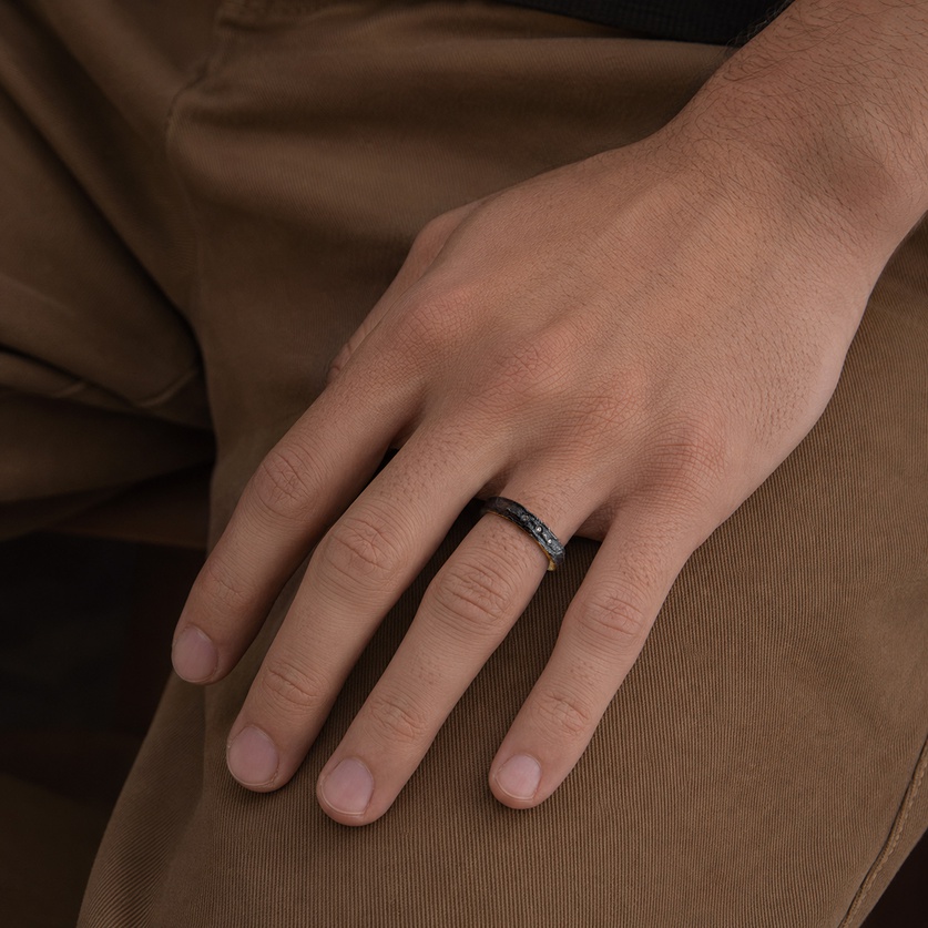 Silver & Gold Ring with Diamonds