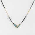 Beautiful Necklace in Silver & Gold with Aquamarine & Topaz