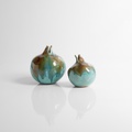 Turquoise-green glazed pomegranate (large size)