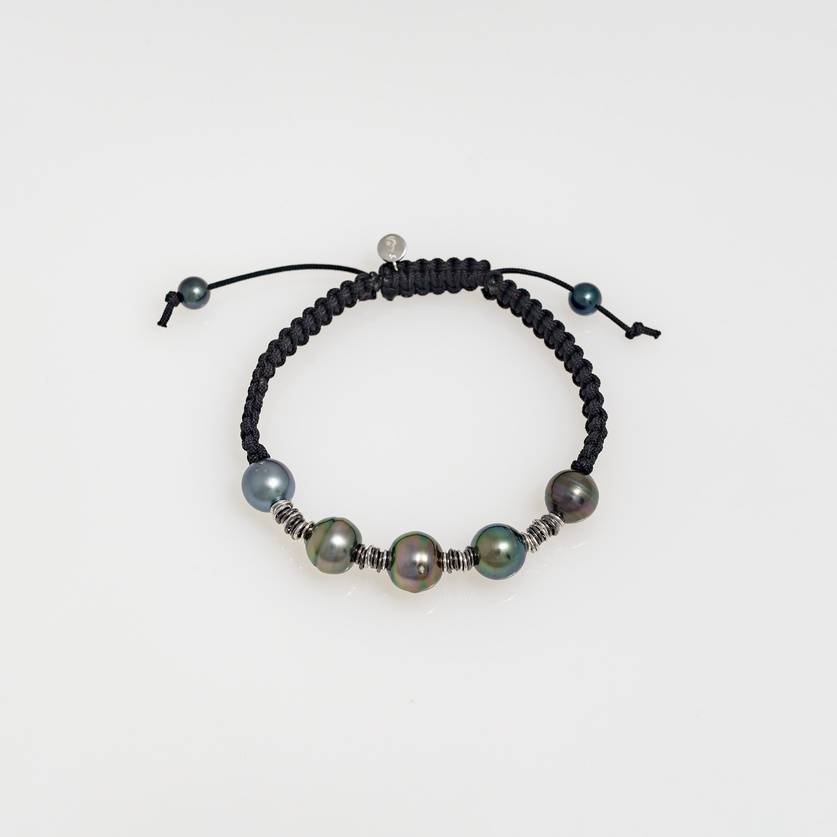 Bracelet with Tahitian and Akoya pearls