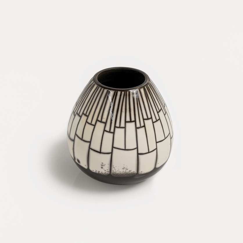 Wonderful shape ceramic form of raku technique