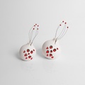 White pomegranate with red beads (small size)