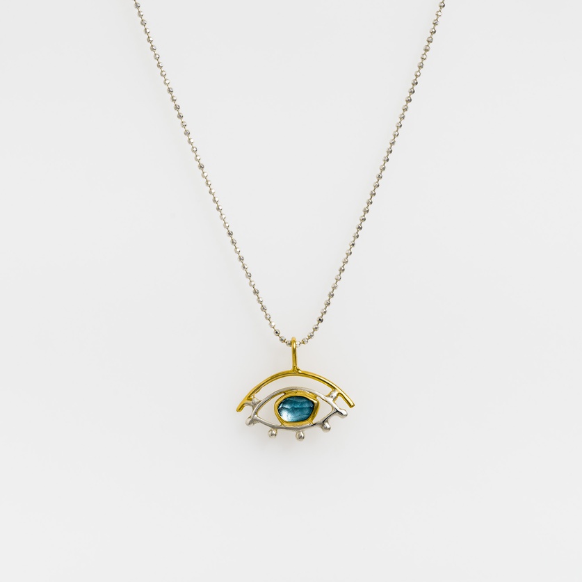 "Eye" Pendant with Aquamarine