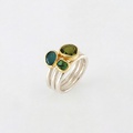 Exquisite Ring With Green Tourmaline, Blue Tourmaline & Peridot