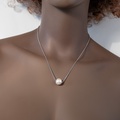 Necklace in silver with freshwater pearl