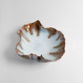 Stunning wavy platter in brown and white