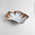 Stunning wavy platter in brown and white