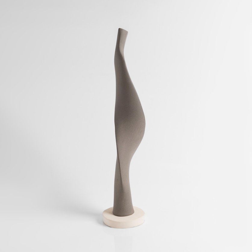 Abstract Grey Ceramic Sculpture