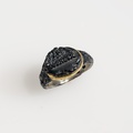 Ring with Textured Surface in Silver & Gold