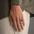 Magnificent Silver "Trireme" Ring with Engraved Hematite