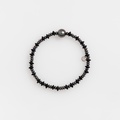 Silver and Onyx Bracelet with Tahitian Pearl