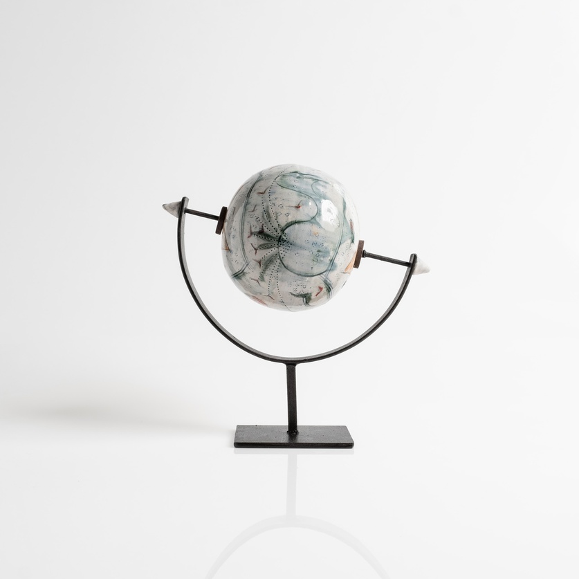 Ceramic globe with painting