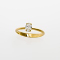 Gold Engagement Ring With Oval-Cut Diamond