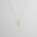 Necklace in gold-plated silver with pearl and zircon