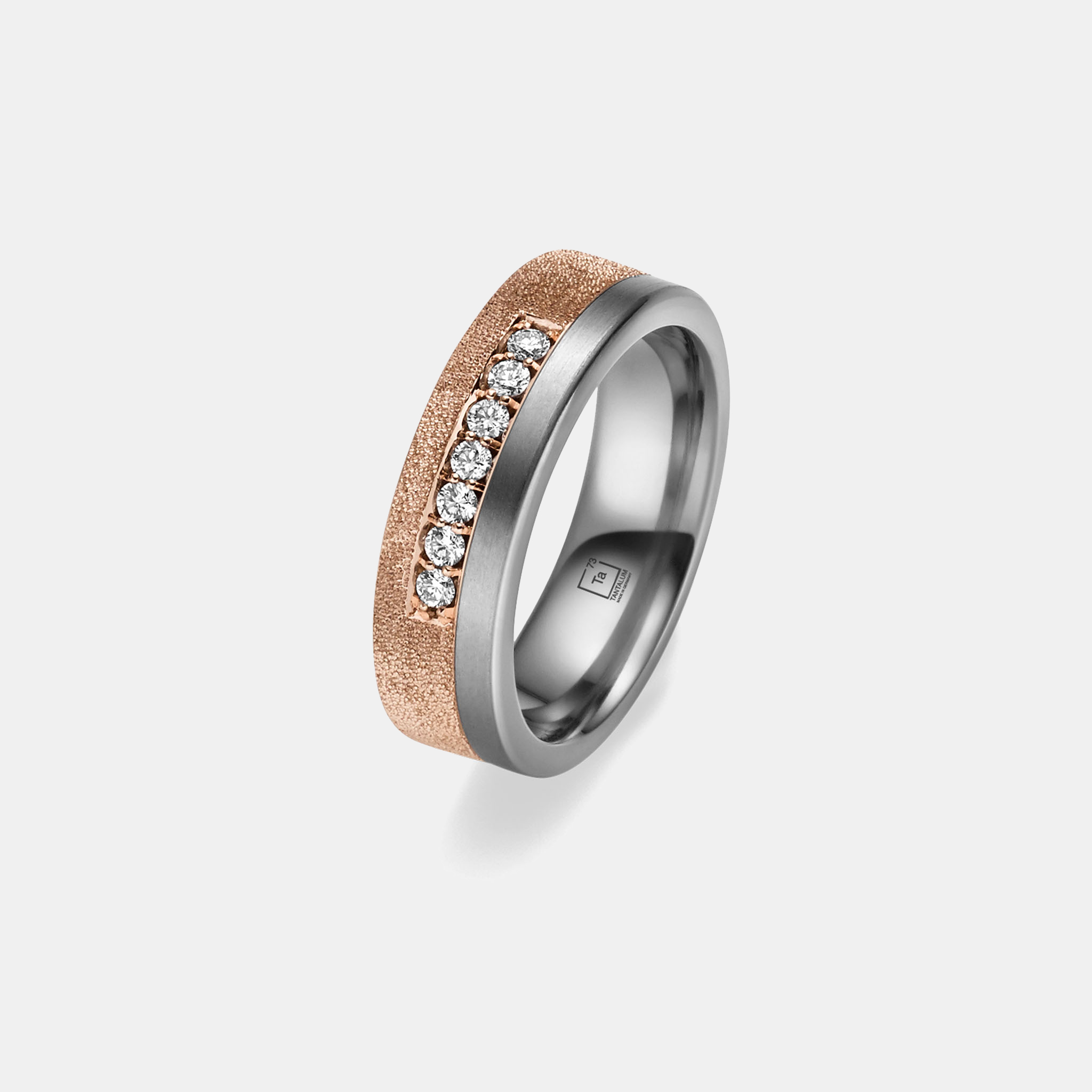 Wedding Ring With Tantalum, Rose Gold & Diamonds