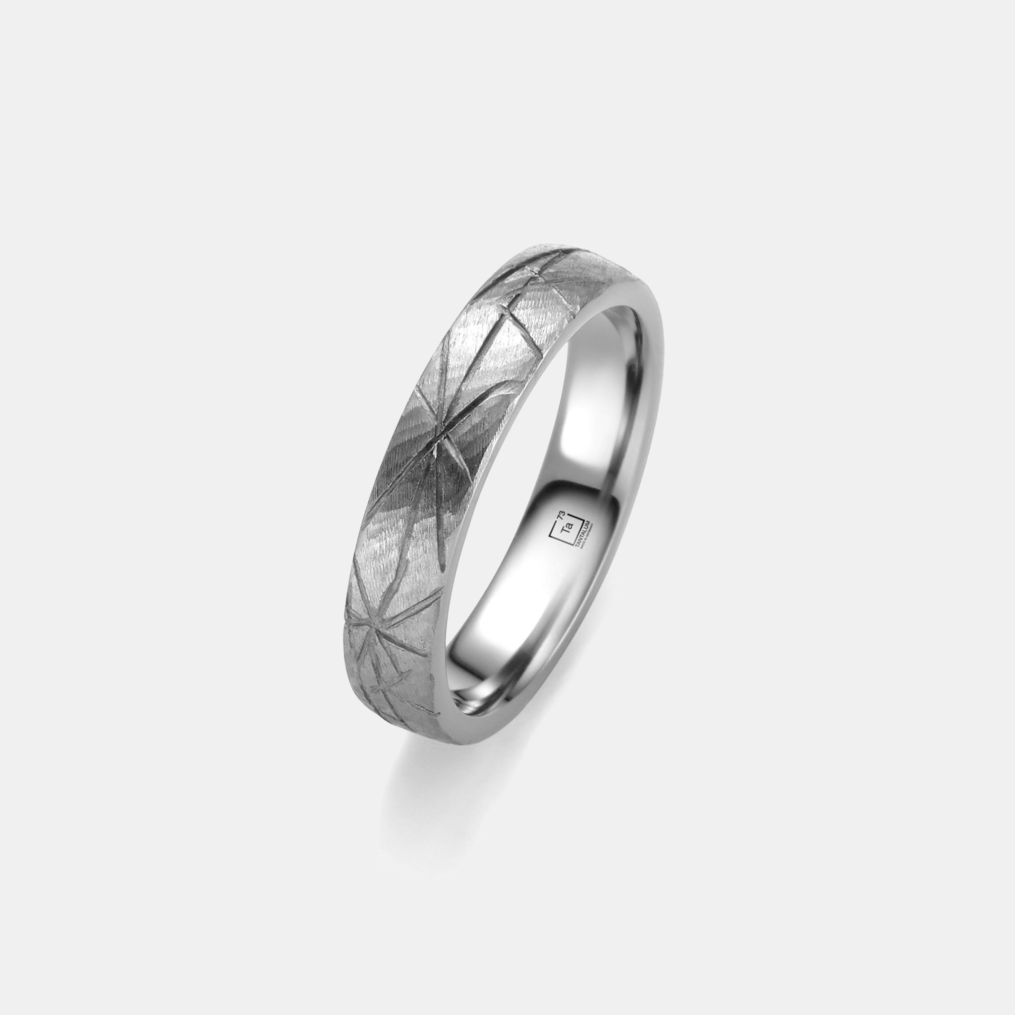 Tantalum Wedding Ring With Star Design